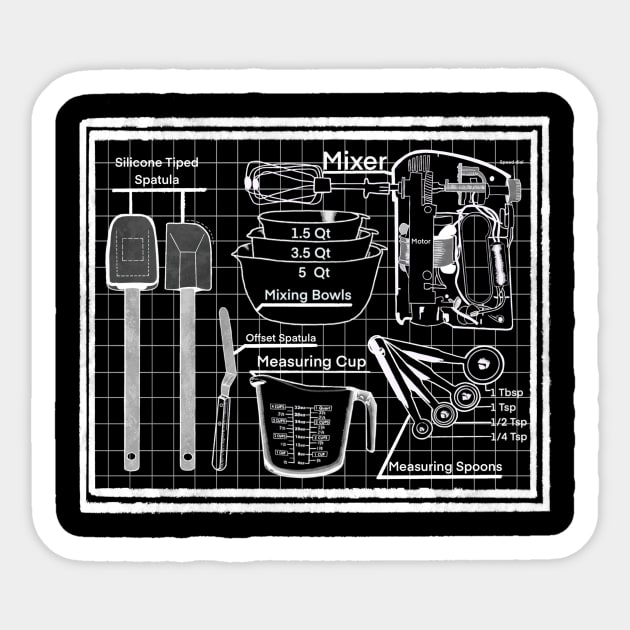 The Baker Blueprint Sticker by Schematic Fanatic